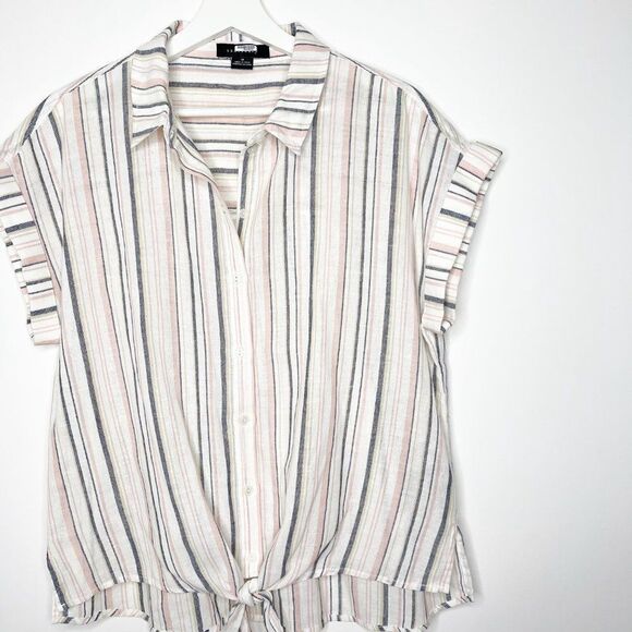 SANCTUARY Borrego Pink Striped Blouse - Picture 2 of 7